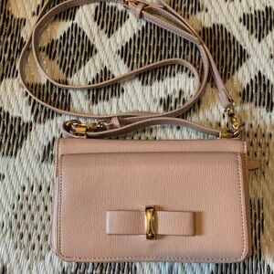 Madison West Pink Crossbody Cellphone Bag with Gold Hardware